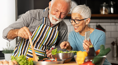 Couple cooking