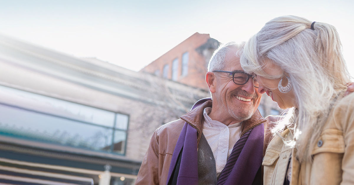 Couple smiling at each other